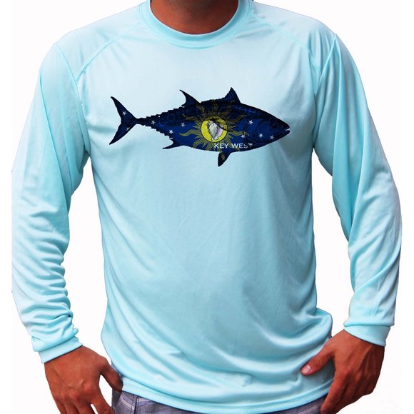 Conch Republic Flag Key West Florida Tuna Fishing T-Shirt Sun UV Protection - Picture 1 of 1